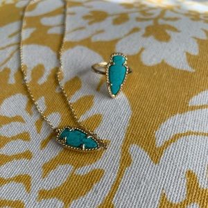 Kendra Scott Matching Turquoise Necklace & Ring